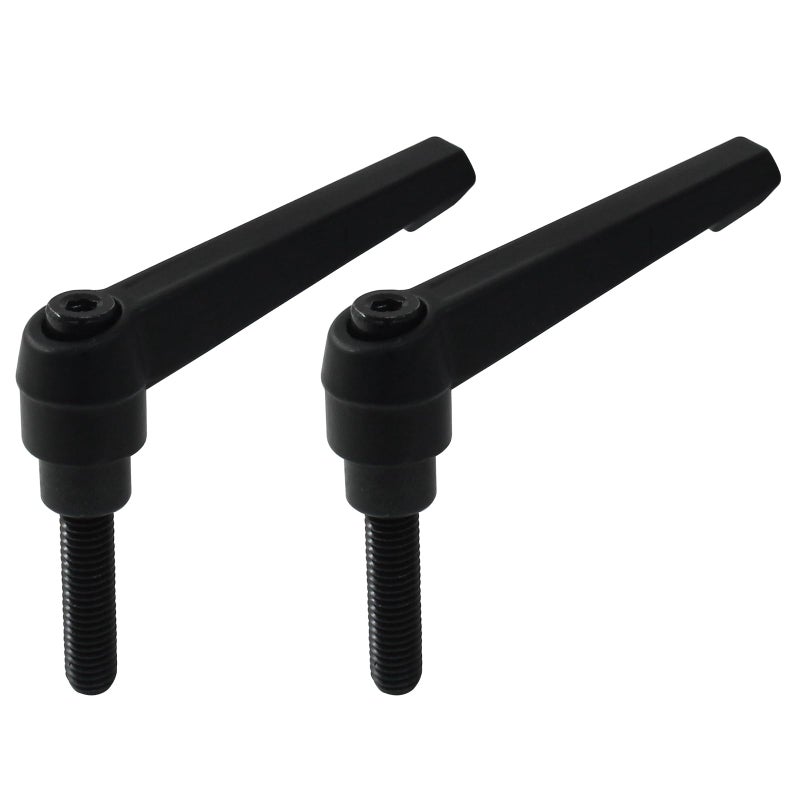 PHITUODA 2Pcs Adjustable Clamping Lever Handle M8 x 32mm Male Thread Adjustable Handles Push Button Ratchet Lever Knob Rotating Screw Handles Bolts with Locking Lever - Image 5